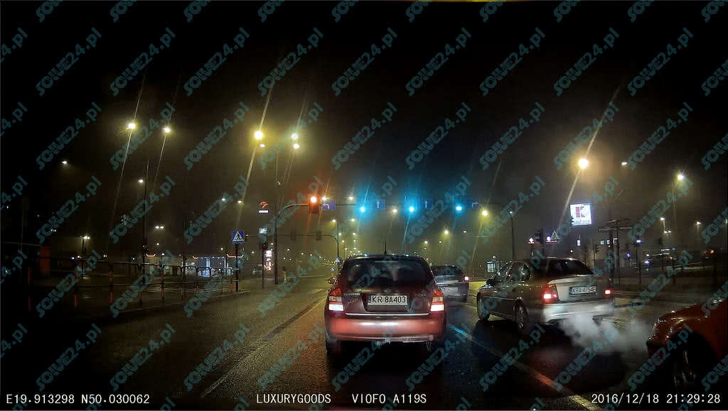 kamera Viofo A119S-G V2 nagranie w nocy